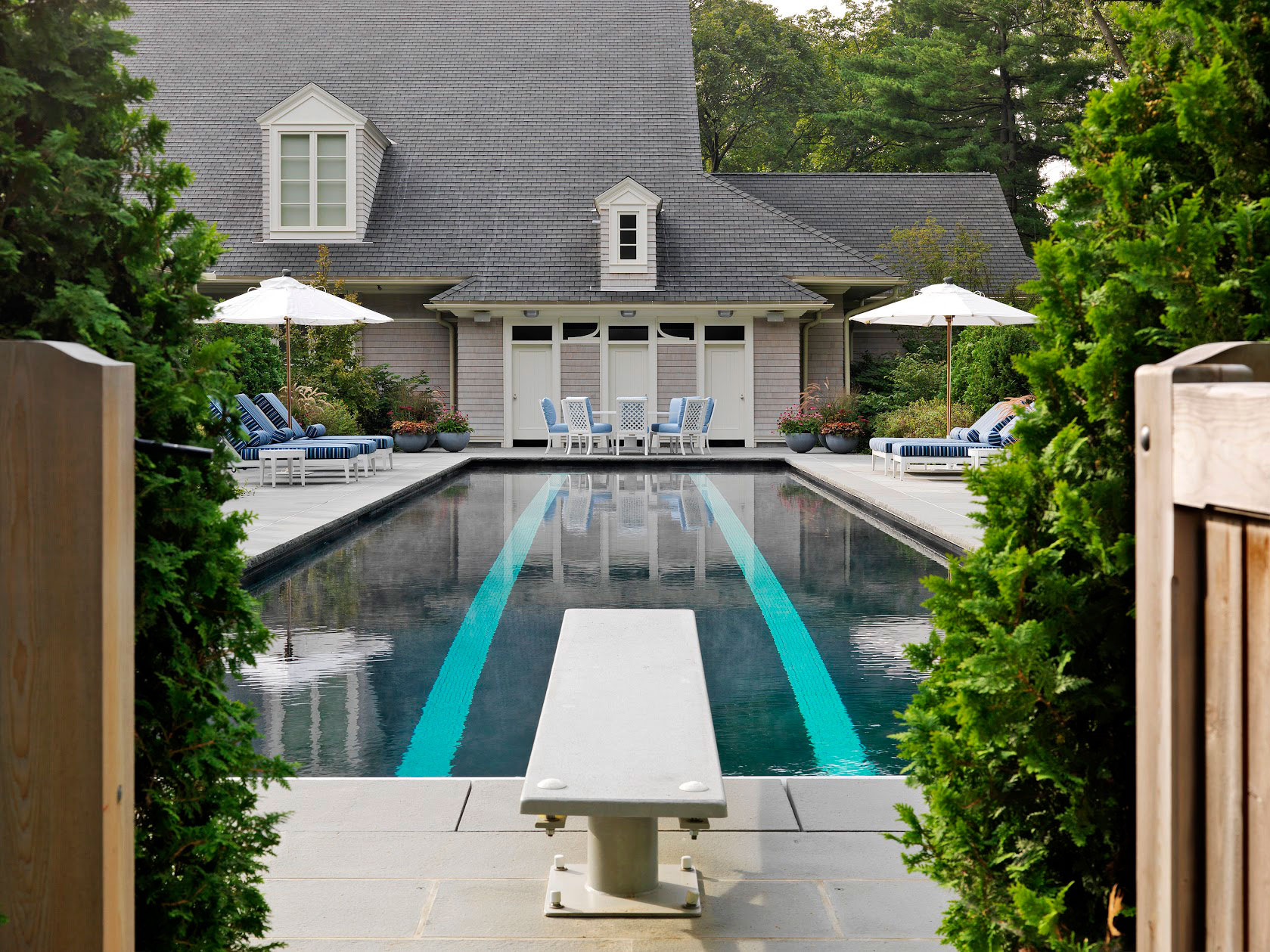 Pool and Tennis House